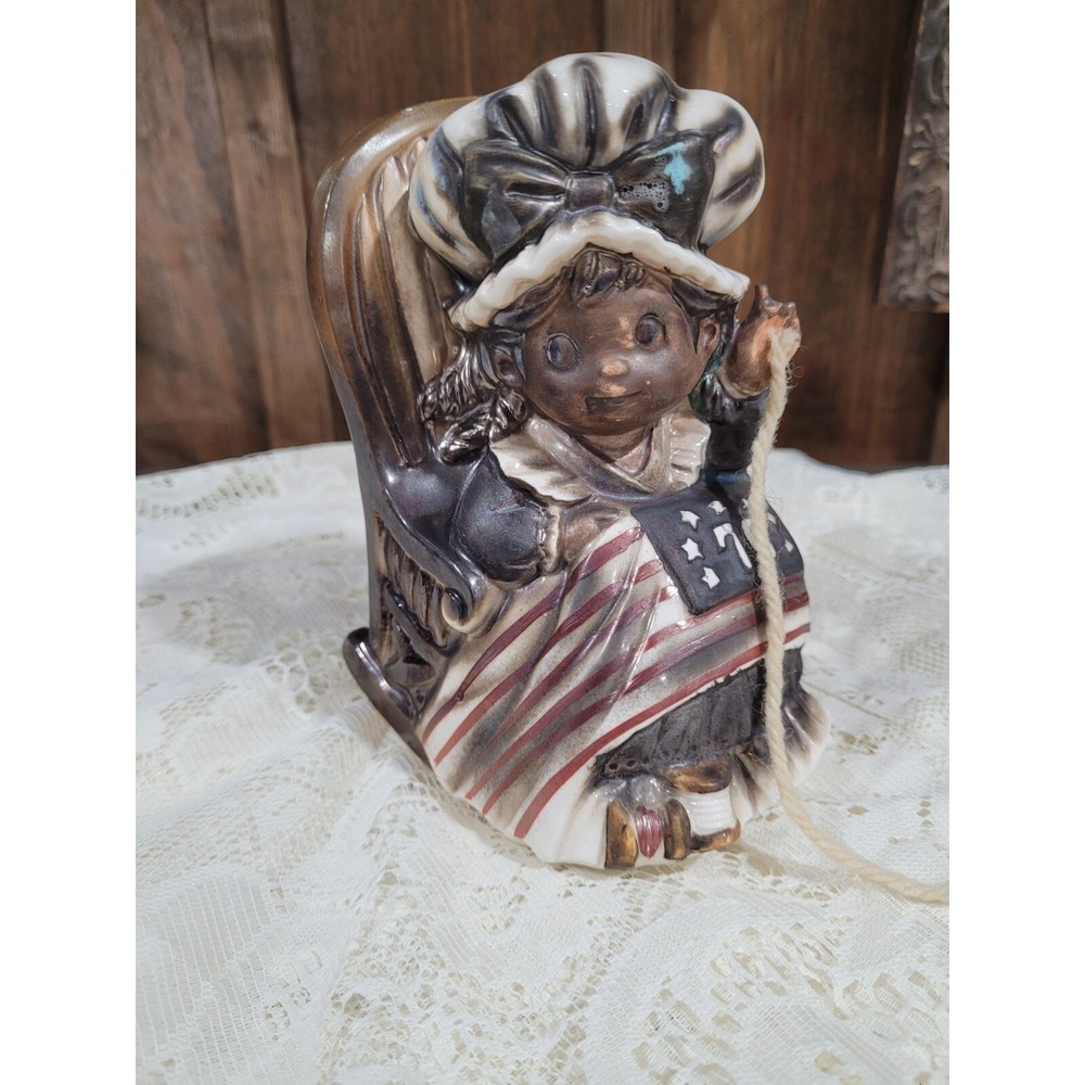 Vintage Fred Roberts Co. Betsy Ross Rocking Chair Music Box Yankee Doodle July 4